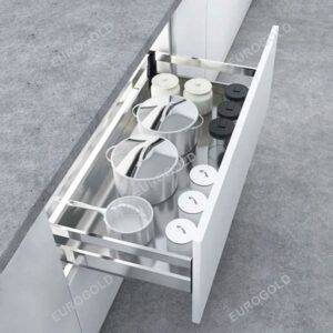 Kệ xoong nồi inox hộp 2 lớp gắn cánh Eurogold EU130