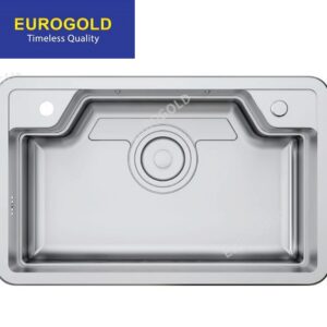 Chậu rửa chén inox 304 1 hố KT 80x50 Eurogold EUD88050