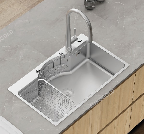 Chậu rửa chén inox 304 1 hố KT 78x48 Eurogold EUD27848 - Hình ảnh 2