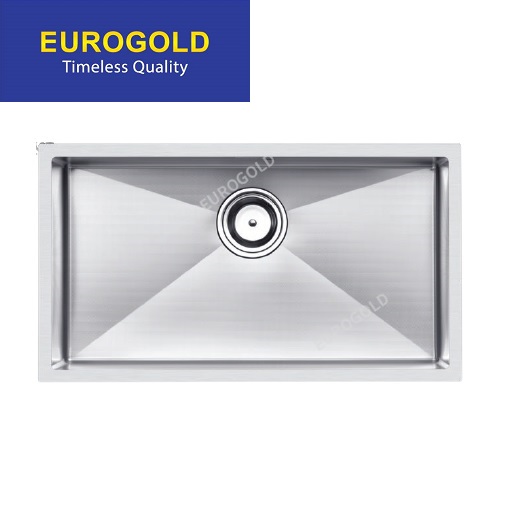 Chậu rửa chén inox 304 chống xước 1 hộc lớn âm bàn đá KT 77x42 Eurogold EUC18045EB