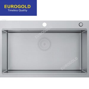 Chậu rửa chén 1 hố lớn inox 304 cao cấp KT 80x50 Eurogold EUS58050