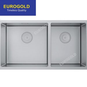 Chậu rửa chén inox 304 2 hố âm bàn đá KT 81x44 Eurogold EUS68144