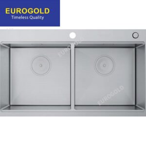 Chậu rửa chén inox 304 2 hố KT 88x50 Eurogold EUS88850