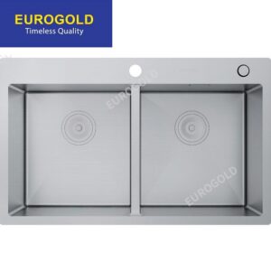 Chậu rửa chén inox 304 2 hố KT 78x48 Eurogold EUS47848