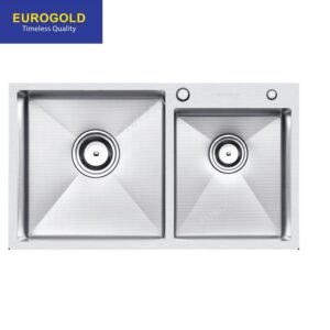 Chậu rửa chén inox 304 chống xước 2 hộc KT 82x47 Eurogold EUC28247EA