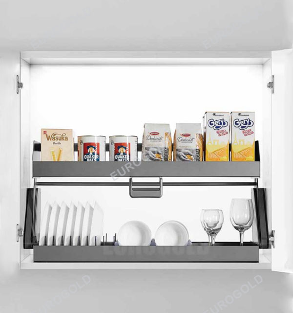 Kệ chén nâng hạ nhôm ANODE cao cấp Eurogold EUM9