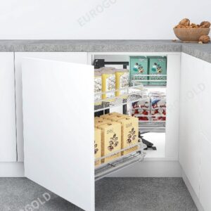 Kệ góc liên hoàn inox 304 nan vuông có khay hứng nước Eurogold EPSL101/EPSL102
