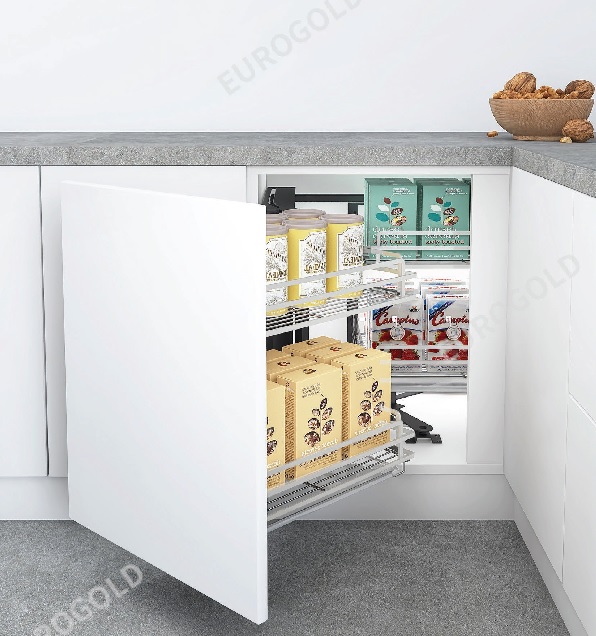 Kệ góc liên hoàn inox 304 nan vuông có khay hứng nước Eurogold EPSL101/EPSL102