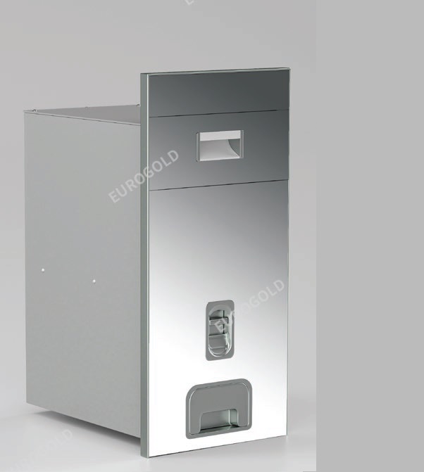 Thùng gạo âm tủ nút xoay màu đen/bạc/trắng sữa Eurogold C300/C260 - Hình ảnh 3
