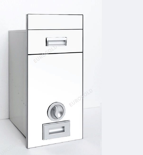 Thùng gạo âm tủ nút xoay màu đen/bạc/trắng sữa Eurogold C300/C260 - Hình ảnh 2