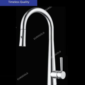 Vòi rửa chén nóng lạnh inox 304 bóng dây rút Eurogold EUF118BR