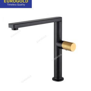 Vòi rửa chén nóng lạnh inox 304 phủ nano màu đen Eurogold EUF331D