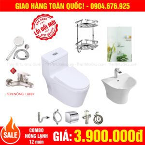 Combo trọn bộ thiết bị vệ sinh phòng tắm sen nóng lạnh giá rẻ 05