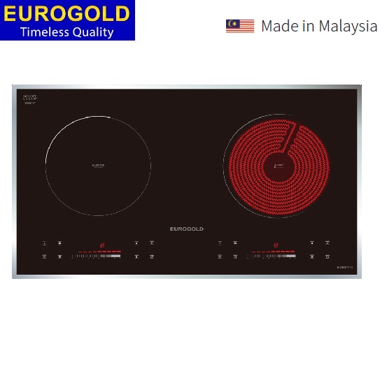 Bếp điện từ và hồng ngoại KT 73x43cm made in Malaysia Eurogold EUH2110