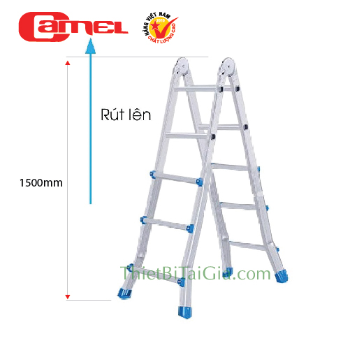 Thang nhôm rút đôi đa năng chữ A 3 bậc Camel CAM-R03 - Hình ảnh 2