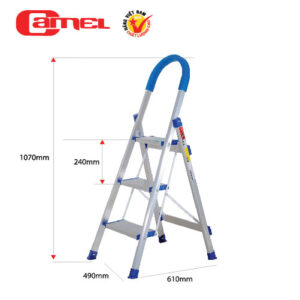 Thang nhôm ghế gia đình 3 bậc màu trắng cao 107cm Camel CAM-CH03T