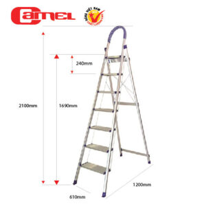 Thang nhôm ghế gia đình 7 bậc màu trắng cao 210cm Camel CAM-CH07T