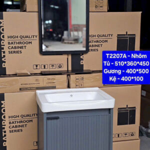 Tủ lavabo mini nhỏ gọn chất liệu nhôm KT 51x36x45cm T-2207A