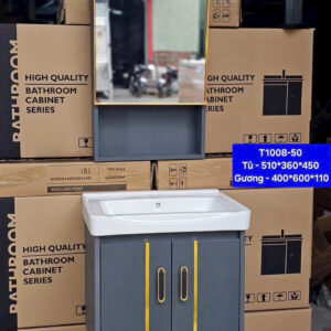 Tủ lavabo mini nhỏ gọn chất liệu nhựa KT 51x36x45cm T100850