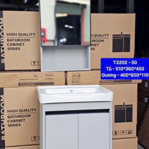 Tủ lavabo mini nhỏ gọn chất liệu nhựa KT 51x36x45cm T220250