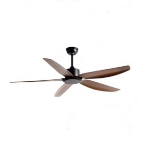 Quạt trần 5 cánh thân đen cánh màu nâu không đèn động cơ DC NORIS QTT-5CT120B
