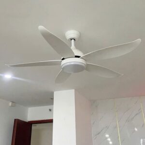 Quạt trần 5 cánh màu trắng có đèn động cơ DC NORIS QTT-5CT120