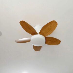 Quạt trần mini đường kính nhỏ 65cm vân gỗ có đèn NORIS QTT-5CGN135