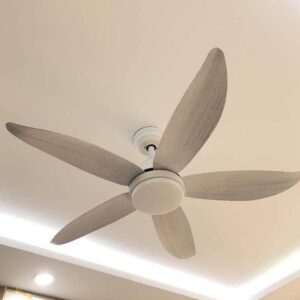 Quạt trần 5 cánh vân gỗ xám có đèn động cơ DC NORIS QTT-5C337