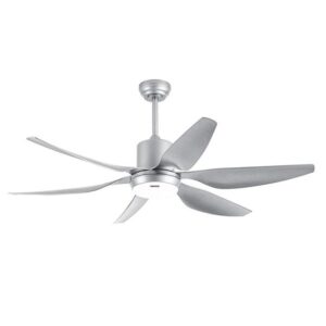 Quạt trần 6 cánh nanoco màu bạc có đèn led ti 41-51cm NCF5462-SL