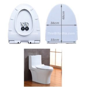 Nắp nhựa bồn cầu 1 khối rơi êm 2268