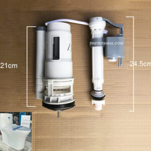 Bộ xả bồn cầu 1 khối 2 nút nhấn cao 21cm Arino 2268