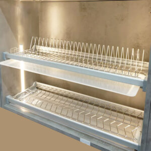 Kệ úp chén 2 tầng inox 304 loại cố định cho tủ bếp trên Noris KT 665-765-865mm