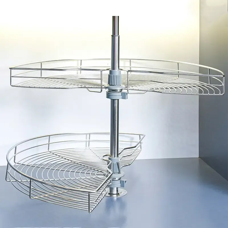 Mâm xoay góc tủ bếp dưới 2 tầng inox 304 KT R745xC565mm NORIS MX360