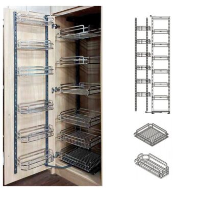 Tủ đồ khô 6 tầng cho tủ bếp inox 201 KT R414xD525xH1920mm NORIS