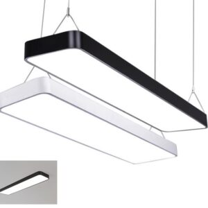 Đèn ốp trần thả trần vỏ nhôm màu trắng đen bo góc dài 120cm mặt 20-30cm