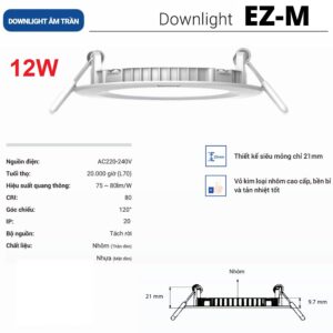 Đèn âm trần Panasonic siêu mỏng EZ-M 12W lỗ khoét 108 NNNC7650288-NNNC7655288-NNNC7651288
