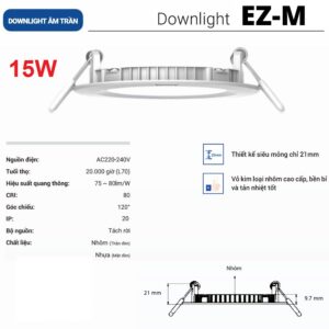 Đèn âm trần Panasonic siêu mỏng EZ-M 15W lỗ khoét 148 NNNC7650388-NNNC7655388-NNNC7651388