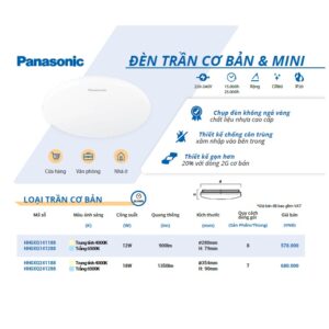 Đèn ốp trần phòng khách Panasonic tràn viền 12w 18w HHGXQ141188-HHGXQ141288-HHGXQ241188-HHGXQ241288