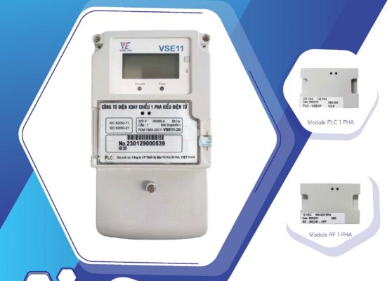 Đồng hồ Công tơ điện tử Vinasino 1 pha 1 giá loại 20(80)A,220V, CCX:1 VSE11-20