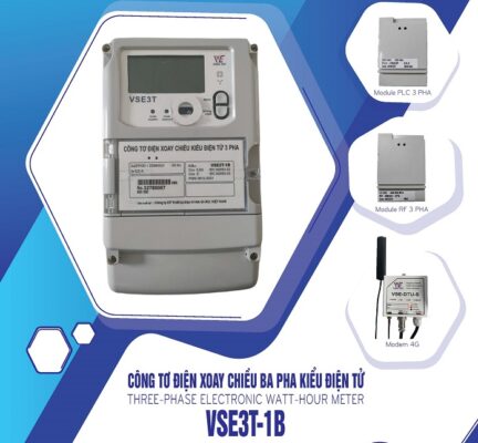 Công tơ điện tử 3 pha nhiều biểu giá gián tiếp đo 2 chiều loại 5(6)A (57.7-230)V/(100-400)V CCX:0.5 VSE3T-1B