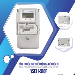 Công tơ điện tử Vinasino 1 pha 1 giá loại 5(80)A 220V CCX:1 VSE11-580F