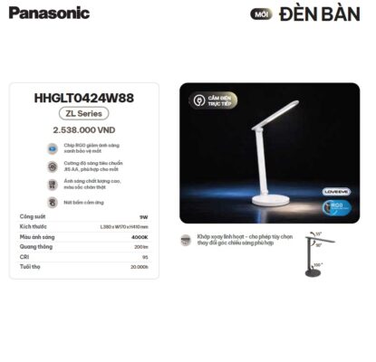 Đèn để bàn học bàn làm việc Panasonic HHGLT0424W88 ZL Series