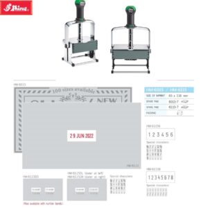 Dấu Shiny khung kim loại Heavy Metal KT 90x60mm HM-6014 HM-6114 HM-61146 HM-61148  Thiết Bị Tại Gia chuyên bán Dấu Shiny khung kim loại Heavy Metal KT 90x60mm HM-6014 HM-6114 HM-61146 HM-61148 tại Thủ Đức TP.HCM. Hotline: 0904676925.  THÔNG TIN SẢN PHẨM: HM-6014: Dấu lật trơn HM-6114: Dấu lật có ngày tháng HM-61146: Dấu lật xoay 6 số HM-61148: Dấu lật xoay 8 số HM-6114DD: Dấu xoay 2 ngày tháng năm HM-6114L: Ngày bên trái HM-6114R: Ngày bên phải 6014-7: Khay mực dấu 6114-7: Khay mực cho dấu có ngày tháng năm Xuất xứ : Đài Loan