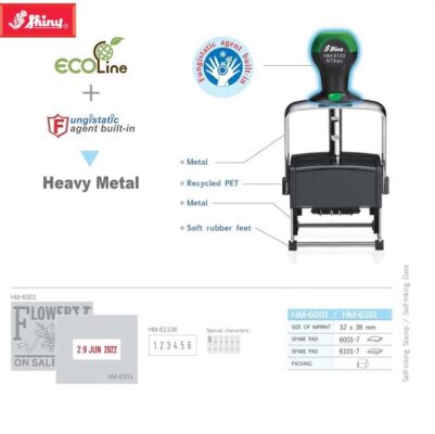 Dấu Shiny khung kim loại Heavy Metal KT 38x32mm HM-6001 HM-6101 HM-61106