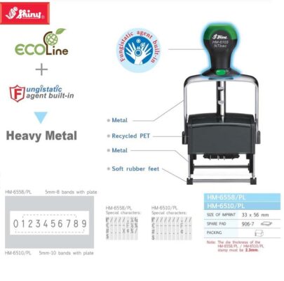 Dấu Shiny khung kim loại Heavy Metal KT 56x33mm 8-10 số HM-6558/PL HM-6510/PL