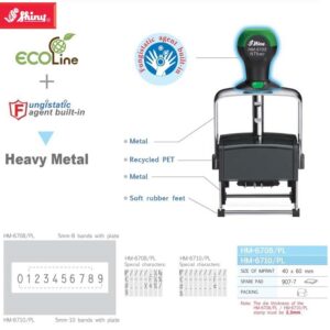 Dấu Shiny khung kim loại Heavy Metal KT 60x40mm 8-10 số HM-67-8/PL HM-6710/PL HM-6708/PL HM-6710/PL