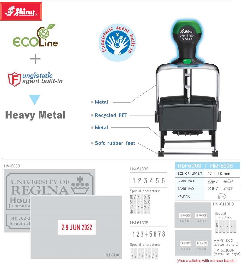 Dấu Shiny khung kim loại Heavy Metal KT 68x47mm HM-6008 HM-6108 HM-61806 HM-61808