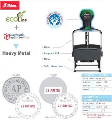 Dấu Shiny khung kim loại Heavy Metal tròn phi 45mm HM-6009 HM-6109 HM-6109-T12 HM-6109-T24