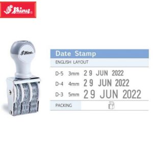Dấu ngày tháng năm loại xoay chấm mực Shiny D-5 3mm D-4 4mm D-3 5mm