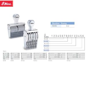 Dấu loại xoay chấm mực size 4mm 6-8-10-12-15-16 số Shiny N-46 N-48 N-410 N-412 N-415 N-416